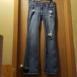 Express flare destroyed jeans